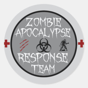 Zombie-Apokalypse-Team Runder Aufkleber