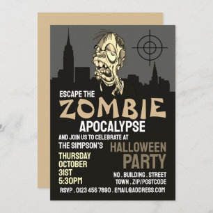 Zombie Apokalypse Thema Escape Room Halloween Einladung