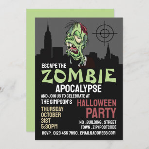 Zombie Apokalypse Thema Escape Room Halloween Einladung