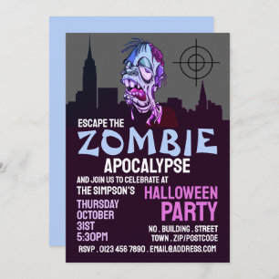 Zombie Apokalypse Thema Escape Room Halloween Einladung