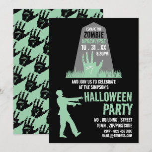 Zombie-Apokalypse-Theme-Escape-Room-Halloween Einladung