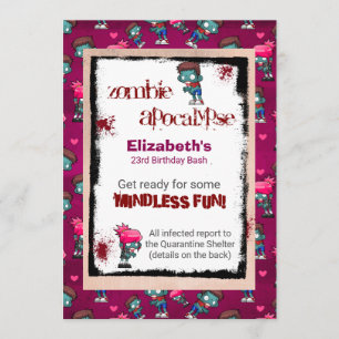Zombie Apokalypse ThemenGeburtstagsparty Einladung