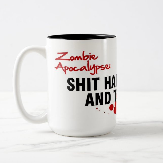 ZOMBIE-APOKALYPSE ZWEIFARBIGE TASSE (Links)