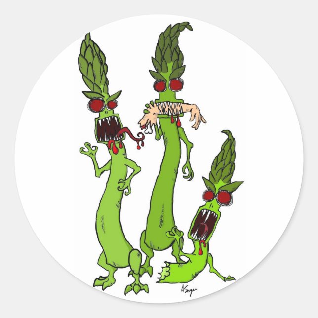 Zombie Asparagus Stickers (Vorderseite)