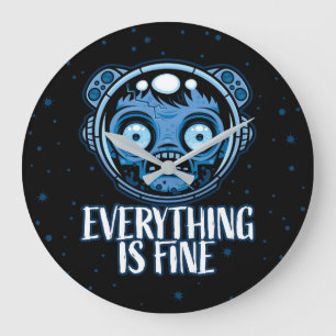 Zombie Astronaut ist gut Große Wanduhr