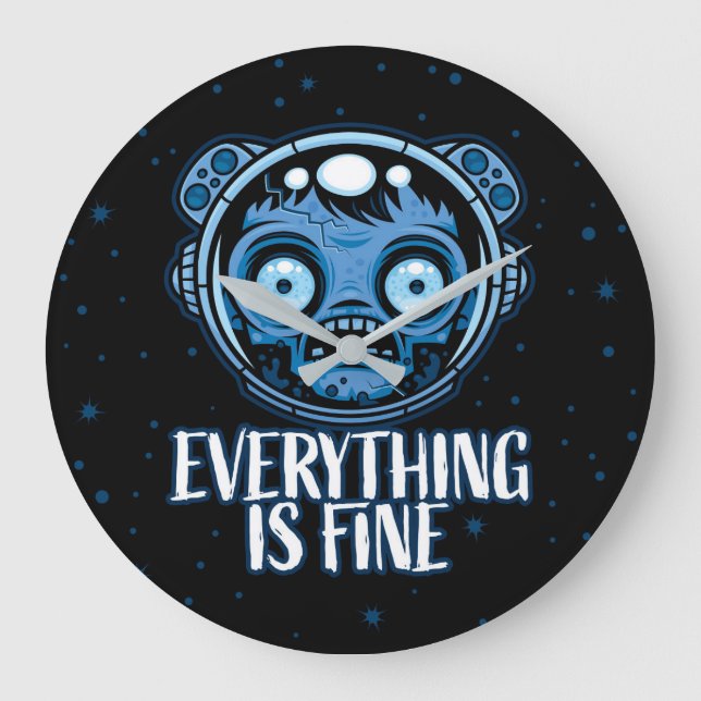 Zombie Astronaut ist gut Große Wanduhr (Vorderseite)