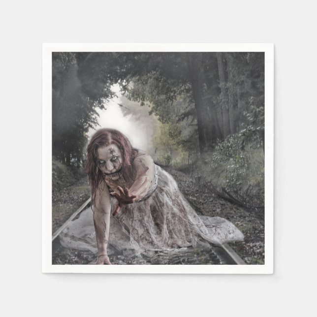 Zombie auf den Spuren Serviette (Vorderseite)