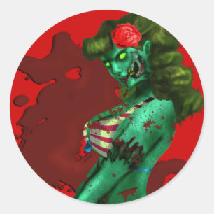 Zombie-Aufkleber Runder Aufkleber