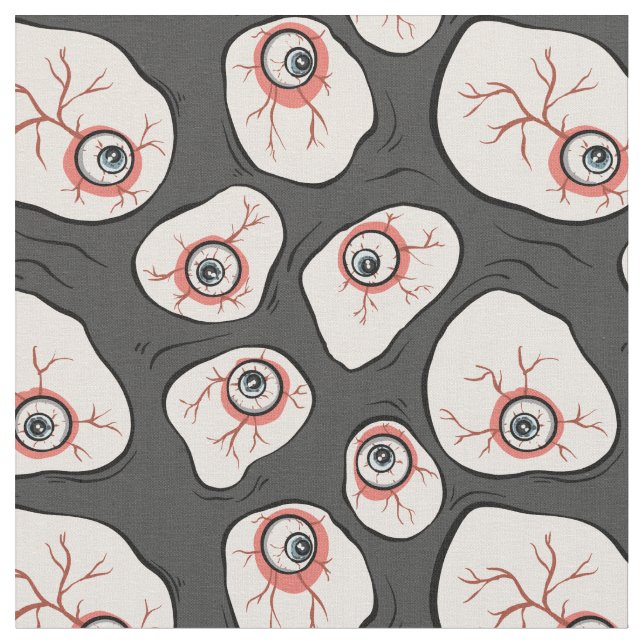 Zombie Augen blutig Halloween  Stoff (Nahaufnahme)