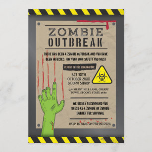 Zombie-Ausbruch laden Halloween-Party ein Einladung