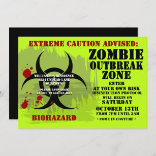 Zombie-Ausbruch-Party Einladung