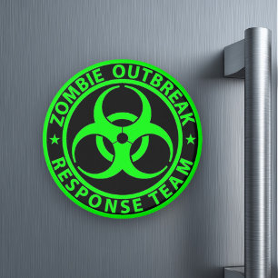Zombie-Ausbruch-Reaktionsteam Neon-Grün Magnet