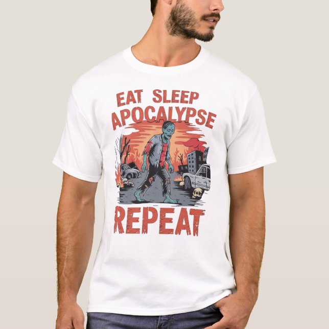 Zombie-Ausbruch-Warnung - Halloween-Horror-Design T-Shirt (Vorderseite)