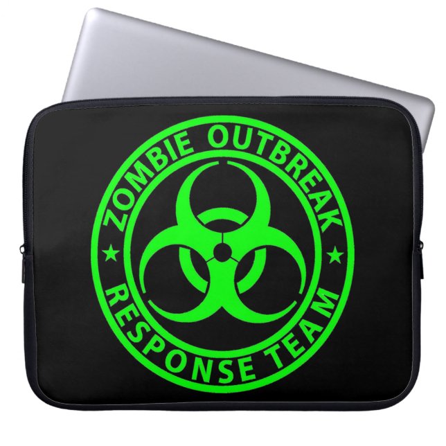Zombie-Ausbruch-Warteteam-Neon-Grün Laptopschutzhülle (Vorderseite)