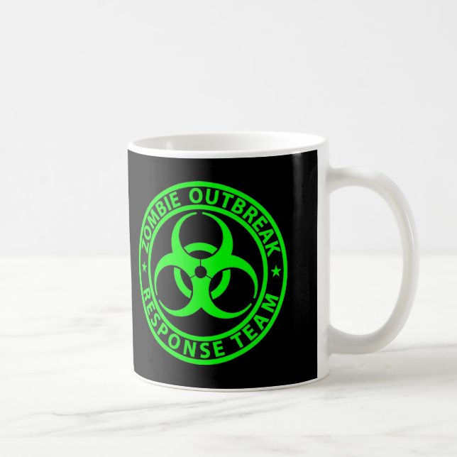 Zombie-Ausbruch-Warteteam-Neon-Grün Tasse (Rechts)