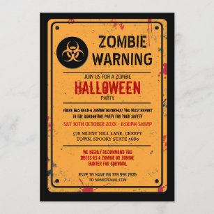Zombie-Ausbruch zu Halloween-Warnungen Einladung