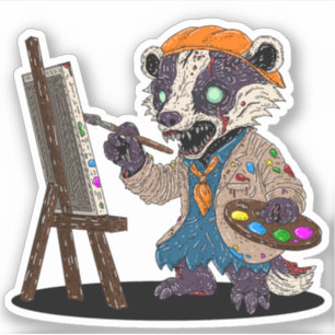 Zombie Badger Artist Aufkleber