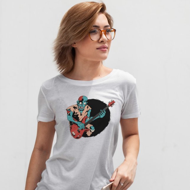 Zombie Bass Player Musician T-Shirt (Von Creator hochgeladen)