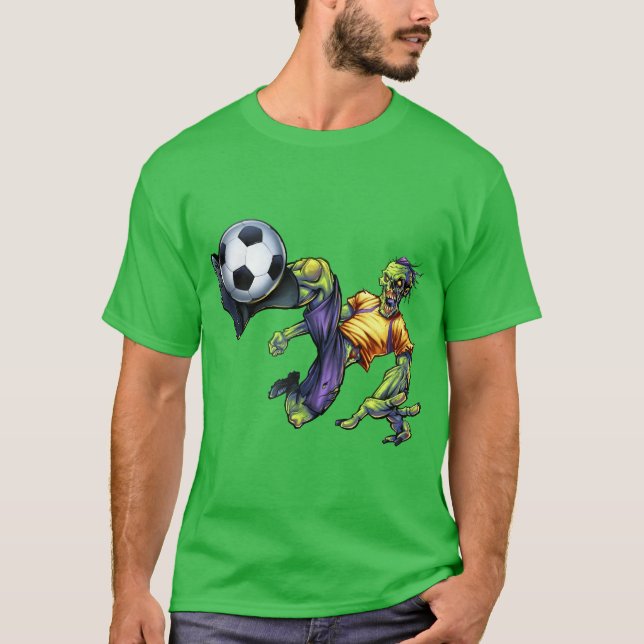 Zombie Beängstigend Halloween Fußball-Spieler Männ T-Shirt (Vorderseite)