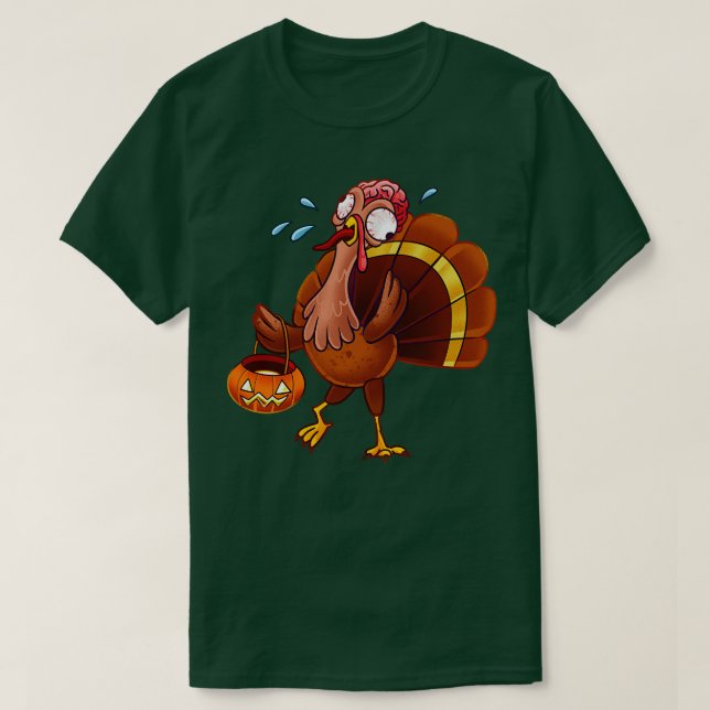 Zombie Beängstigend Türkei T-Shirt (Design vorne)