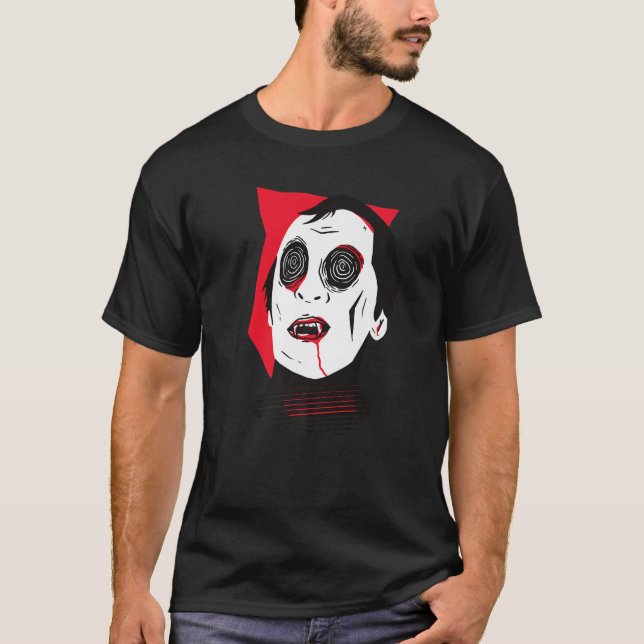 Zombie beängstigende graue, speckige Vampirbläsche T-Shirt (Vorderseite)
