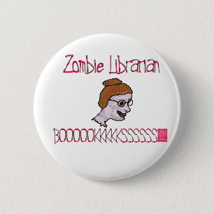 Zombie-Bibliothekar Button