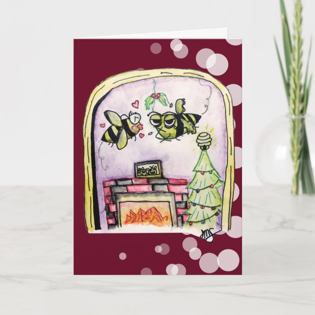 Zombie-Biene/Zom-BIENE Feiertage Feiertagskarte (Vorderseite)