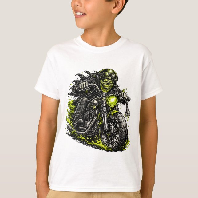 Zombie-Biker-Motorrad T-Shirt (Vorderseite)