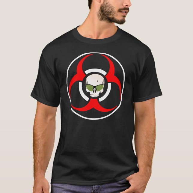 Zombie-Biogefährdung-Grün-Schatten T-Shirt (Vorderseite)