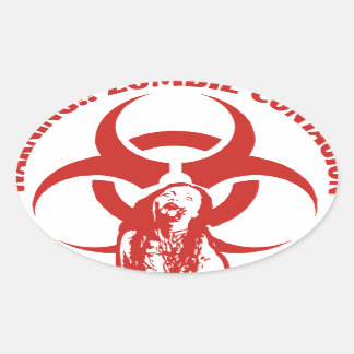 Zombie-Biogefährdung Ovaler Aufkleber
