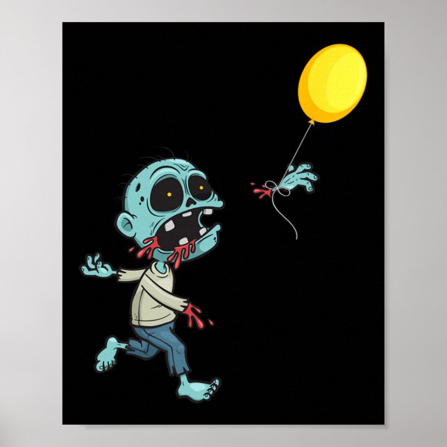 Zombie Birthday Ballon - Niedliche Zombie Kinder A Poster (Vorne)
