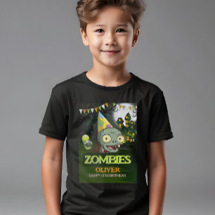Zombie Birthday Boy Funny Monster Halloween Kinder T-Shirt