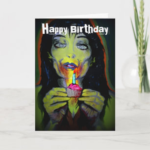 'Zombie Birthday Girl' Geburtstagskarte Karte