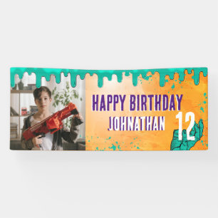 Zombie Birthday Halloween Kids Party Banner