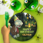 Zombie Birthday Kids Beängstigend Monster Pappteller<br><div class="desc">Mit unseren Zombie Birthday Kids Beängstigend Monster Paper Tellern verwandeln Sie Ihre Kinderfeier in eine tolle Zeit! Diese Teller sind perfekt für einen Geburtstagsbash mit Halloween-Thema geeignet und zeichnen sich durch ein lustiges und spukhaftes Zombie-Design aus, das Kinder lieben wird. Diese langlebigen Teller aus Papier sorgen für eine Touch unheimlicher...</div>