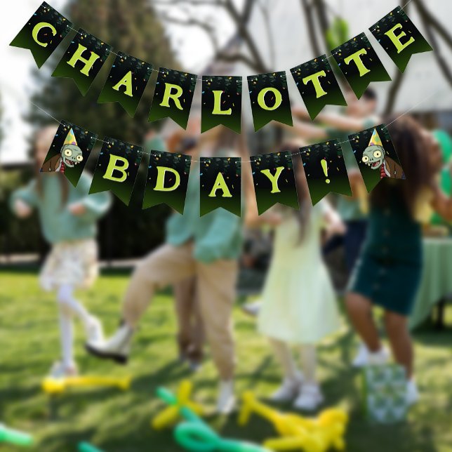 Zombie Birthday Kids Beängstigend Monster Wimpelkette (Von Creator hochgeladen)