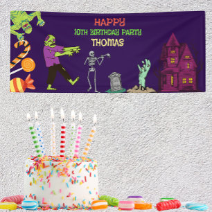 Zombie Birthday Kids Party Banner