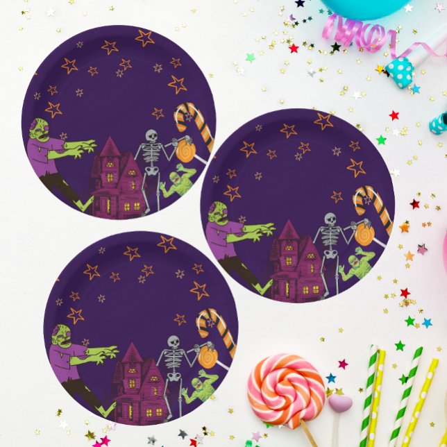 Zombie Birthday Kids Party Paper Plate Pappteller (Zombie Birthday Kids Party Paper Plate)