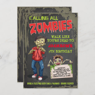 Zombie Birthday Party Einladungen