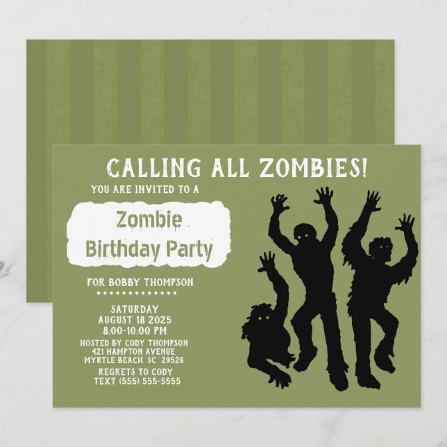 Zombie Birthday Party - Sonstiges Einladung (Vorne/Hinten)