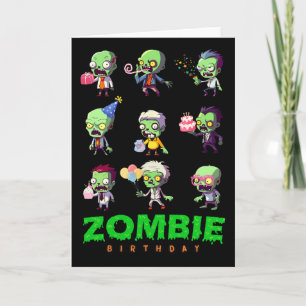 Zombie Birthday Squad Funny Halloween Party Boy Ki Karte