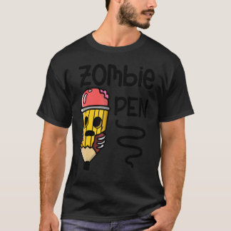 Zombie Bleistift Halloween Feiertag Gruselig T-Shirt
