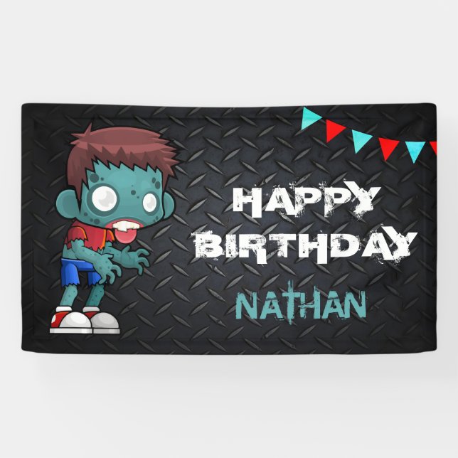 Zombie Boy Halloween Costume Geburtstagsparty Banner (Horizontal)