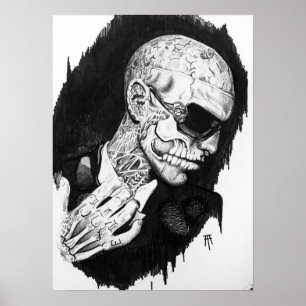 Zombie Boy Portrait Poster