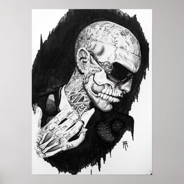 Zombie Boy Portrait Poster (Vorne)