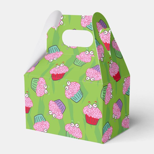 Zombie Brain Cupcake Pattern Geschenkschachtel (Vorderseite)