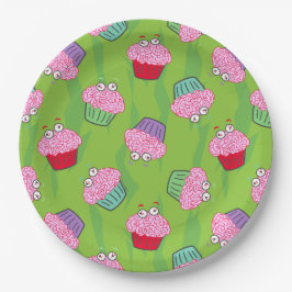 Zombie Brain Cupcake Pattern Pappteller