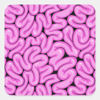 Zombie Brain Pattern Quadratischer Aufkleber