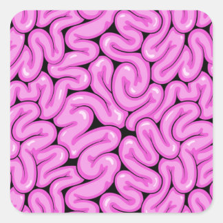 Zombie Brain Pattern Quadratischer Aufkleber