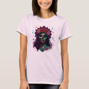 Zombie Bride Horror Halloween Art T-Shirt